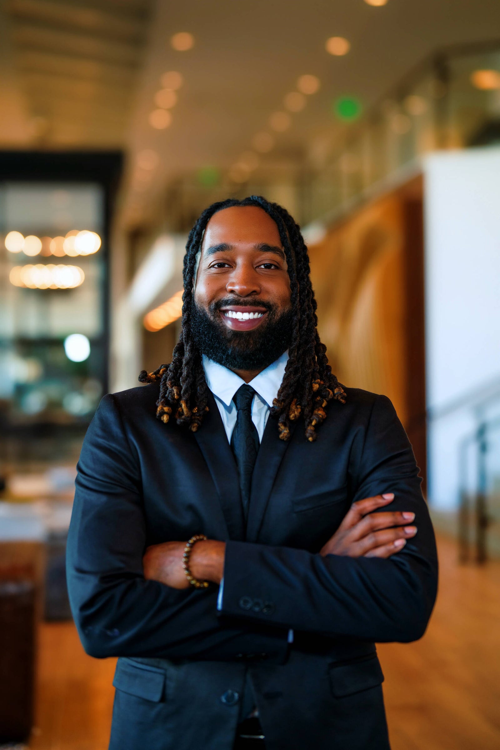 Professional portrait in a dark suit